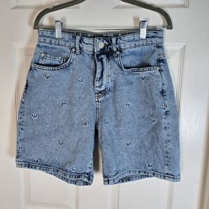 MAN Boohooman Denim Men Button Fly‎ Shorts Smileys 30